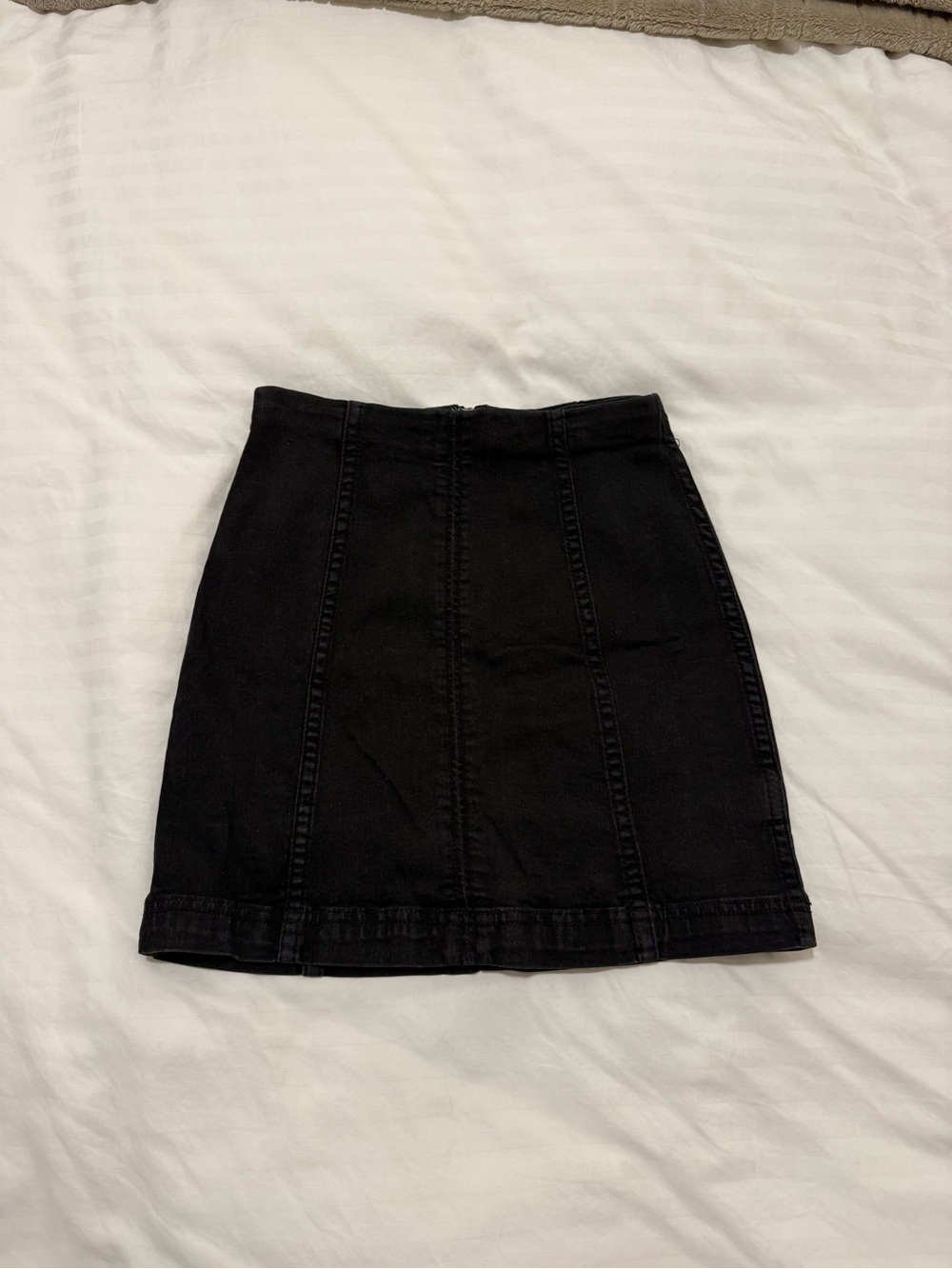 Free People Black Denim Mini Skirt